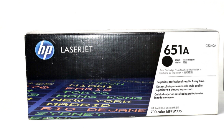 Genuine HP 651A, CE340A Black Toner Cartridge - 13.5K