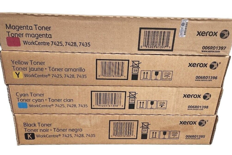 Genuine Xerox 006R01395 006R01396 006R01397 006R01398 Toner Cartridges (1 set)