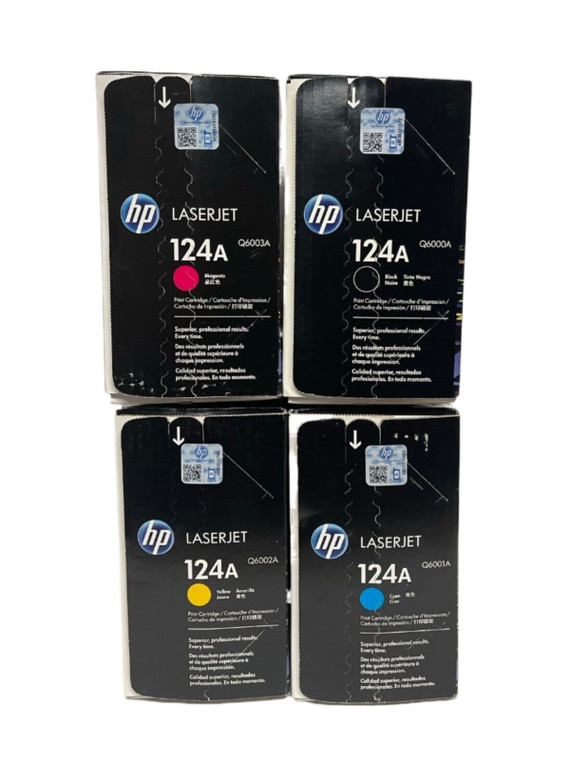 Genuine HP 124A Q6000A, Q6001A, Q6002A, Q6003A Toner Cartridges (Cyan Open Box)