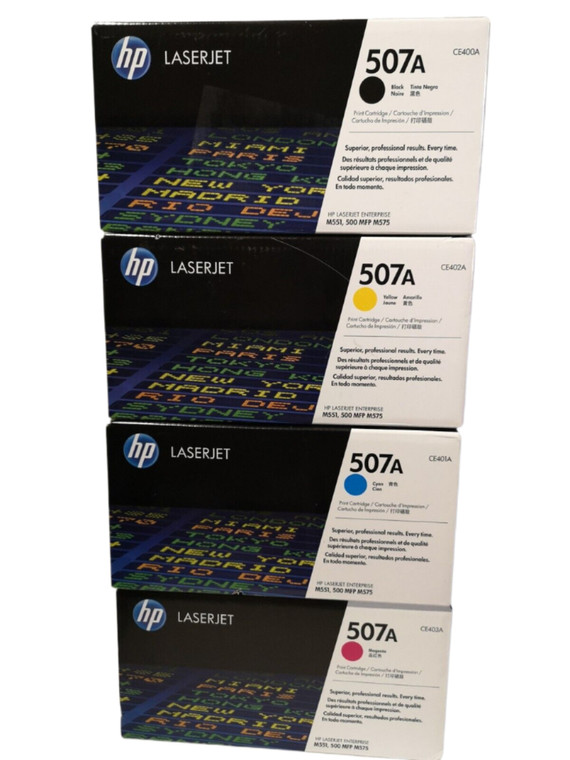 Original HP 507A Ce400a Ce401a Ce402a Ce403a Toner Cartridges (1 Set)