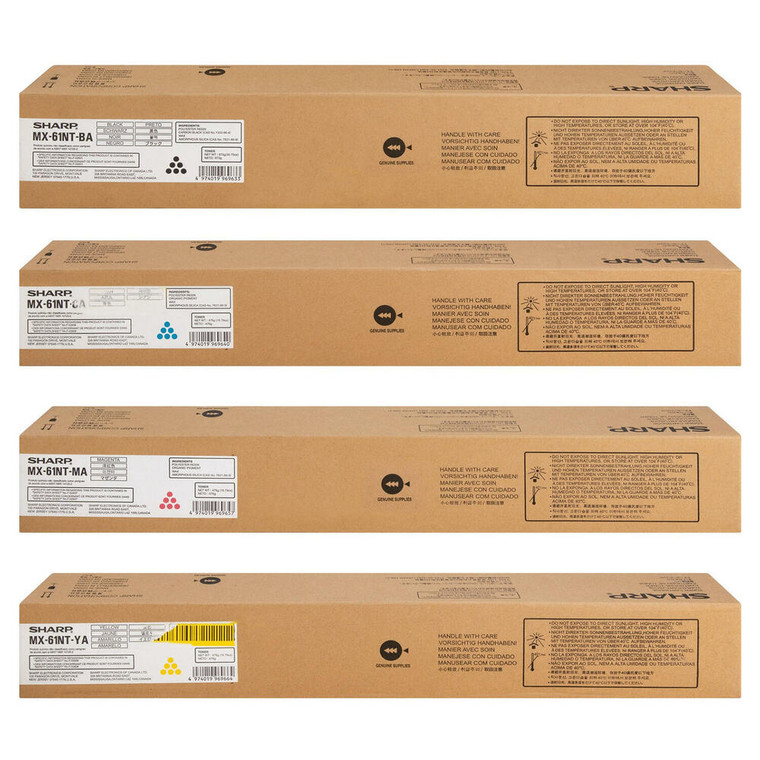 Original Sharp MX-61NT-BA MX-61NT-CA MX-61NT-MA MX-61NT-YA Toner Cartridges (1 Set)