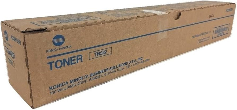Original Konica Minolta A33K030 TN322 TN-322 Black Toner Cartridge, for Bizhub 224e, 284e, 364e
