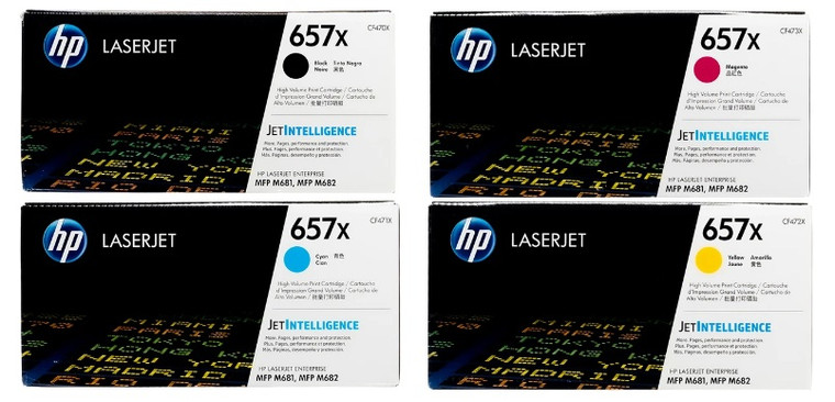 Genuine HP 657X CF470X CF471X CF472X CF473X Toner Cartridges - 1 Set