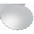 Cake board 7" Round Silver Scallop 2P 0.045