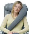 Inflatable Travel Pillow - Lean to Sleep & Rolls to Small - Grey Color