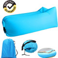 Blue Inflatable Lounger - Outdoor Waterproof Air Filled with  Travel Bag for Camping, Hiking, Traveling, Beach and Pool Party