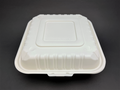 (8''x8''x3'') Microwaveable & BPA Free 1 Compartment Hinged/Clamshell Containers (150 Pcs)