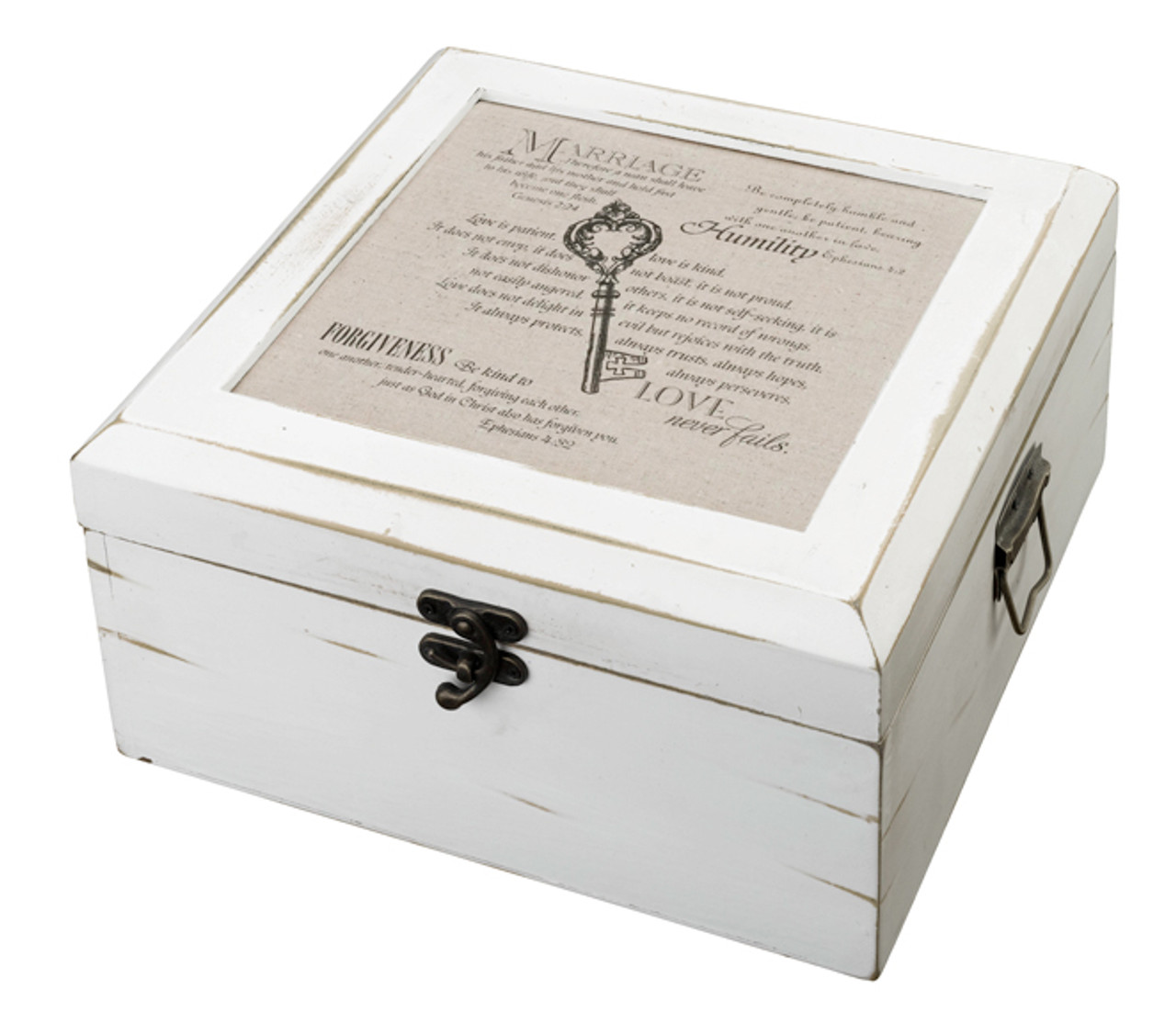 GA506 Antique White Card Box -Christian, Wedding Card Holder