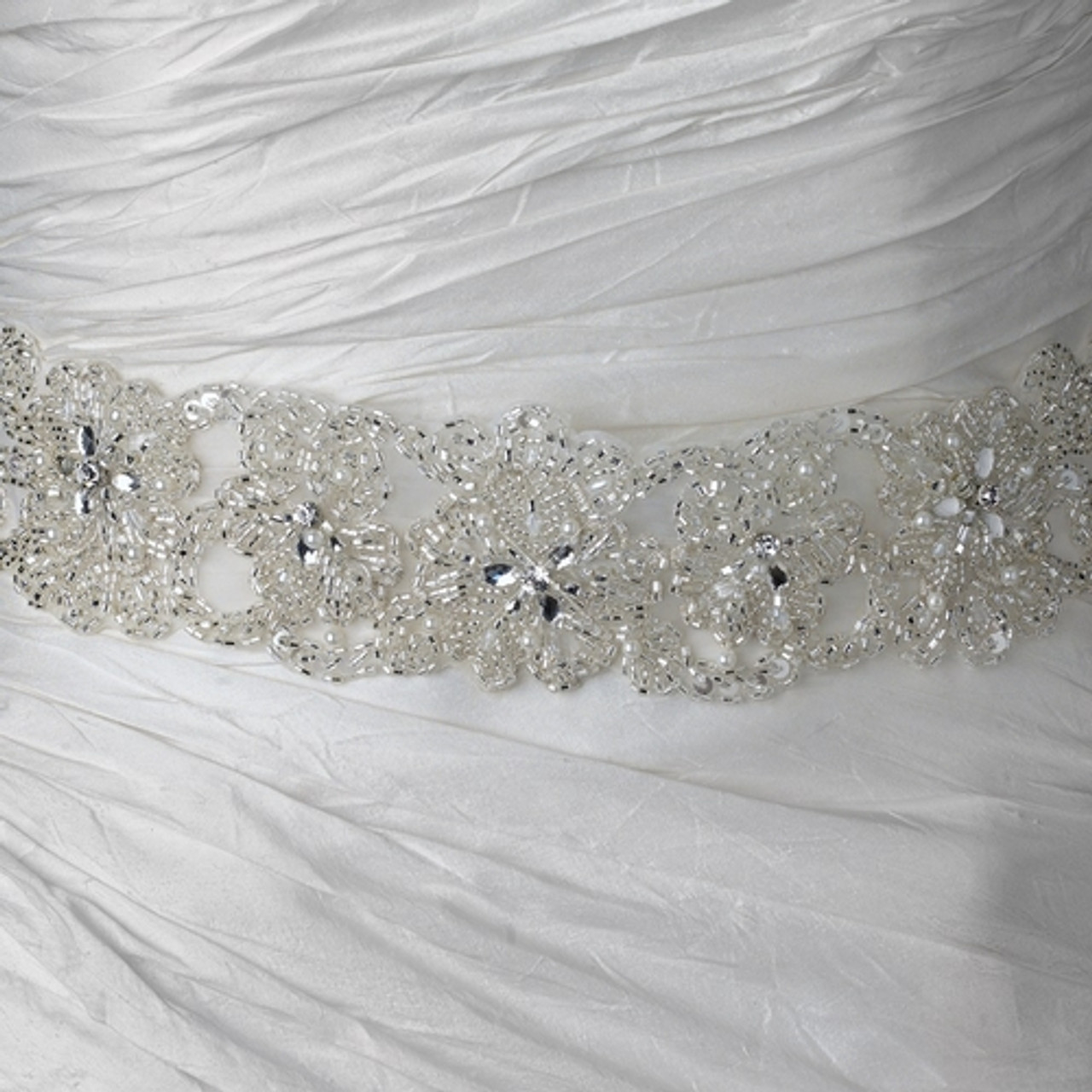 3 Rows Rhinestone Good e and Pearl Trim, Wedding Dress Strap, Beaded Bridal  Trim for Sashes, Belts, Headbands