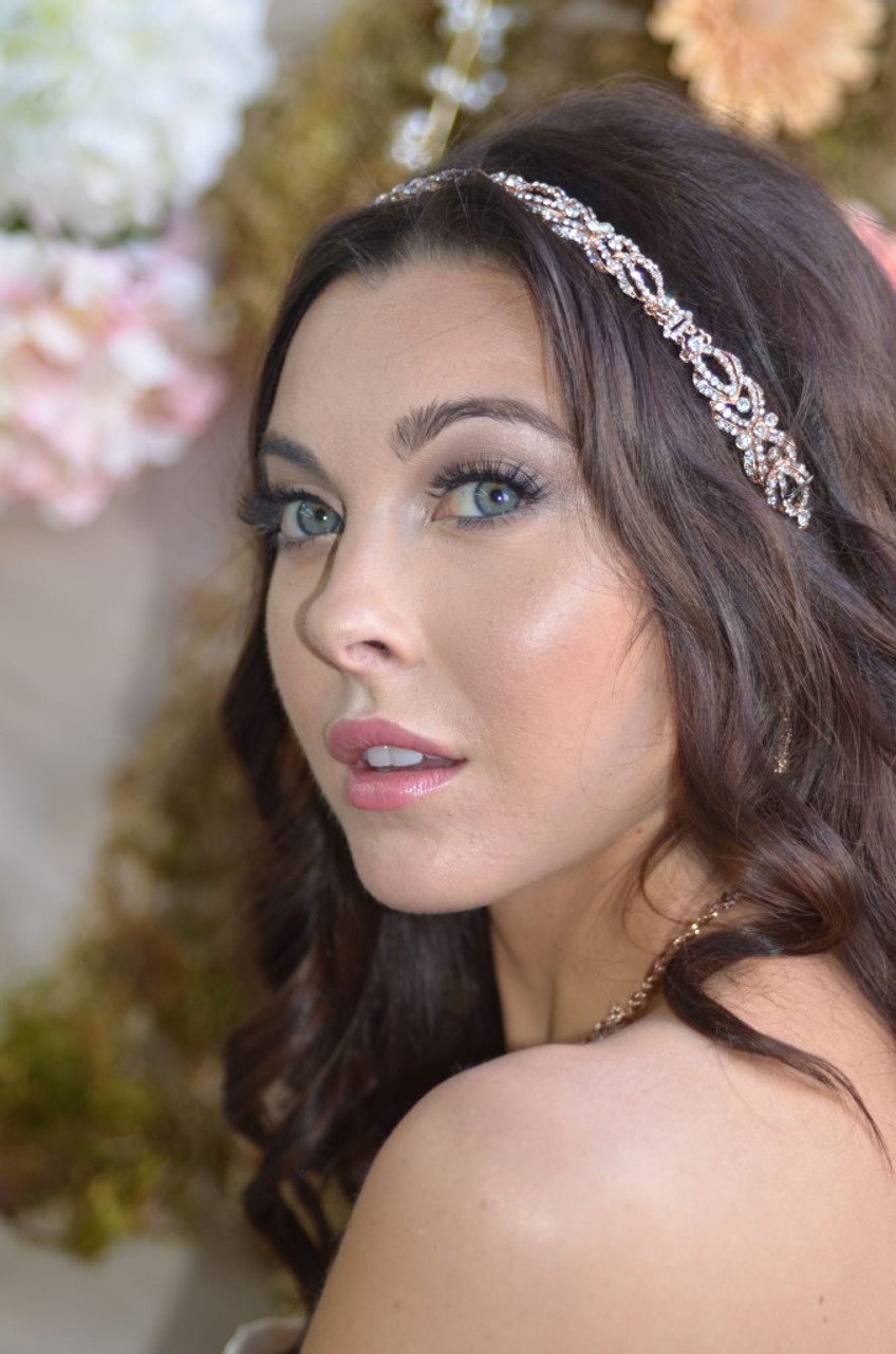 Ansonia Bridal Headpiece 8694 - Knotted Headband with Ribbon Ties