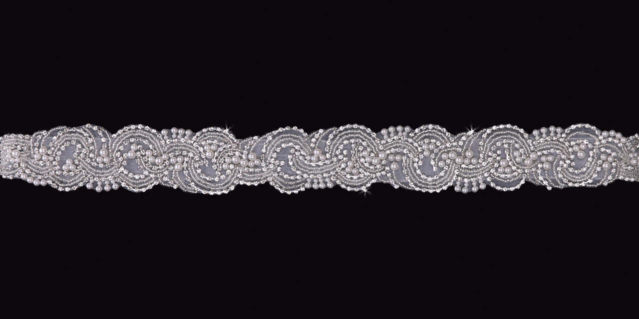 En Vogue Bridal Belt Style BT1587 - BEADED ORGANZA WEDDING BELT