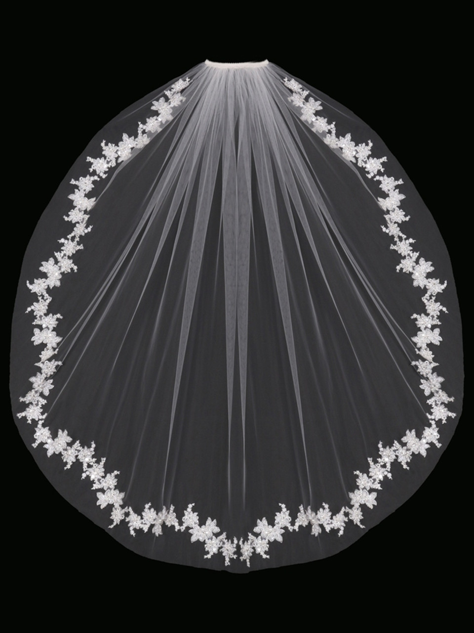 En Vogue Bridal Style V1694SF - English Tulle Fingertip Lace Veil - One Tier