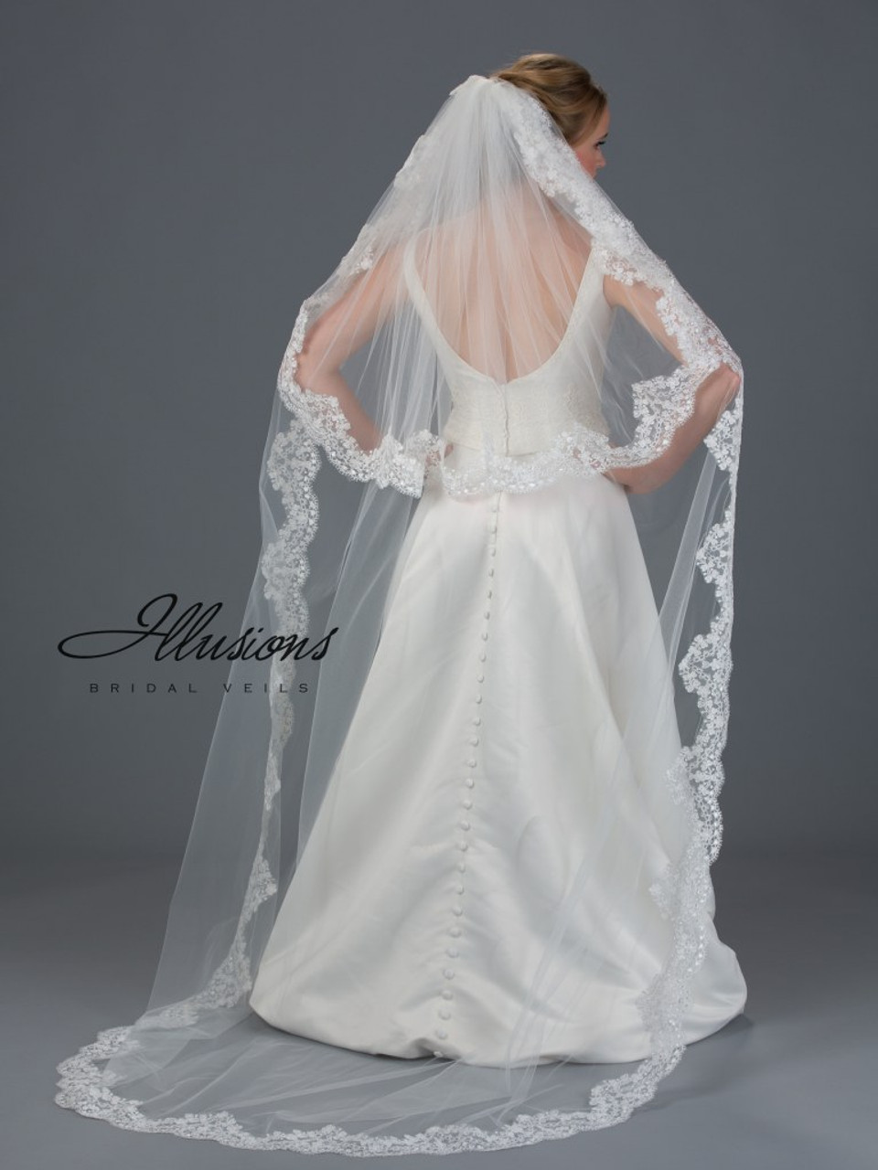 Two Tier Cathedral Length Veil with 1/4 Satin Edge