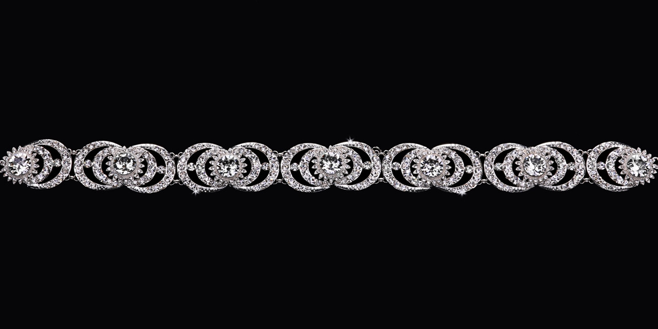 En Vogue Bridal Belt Style BT1783 - rhinestone belt with organza ties