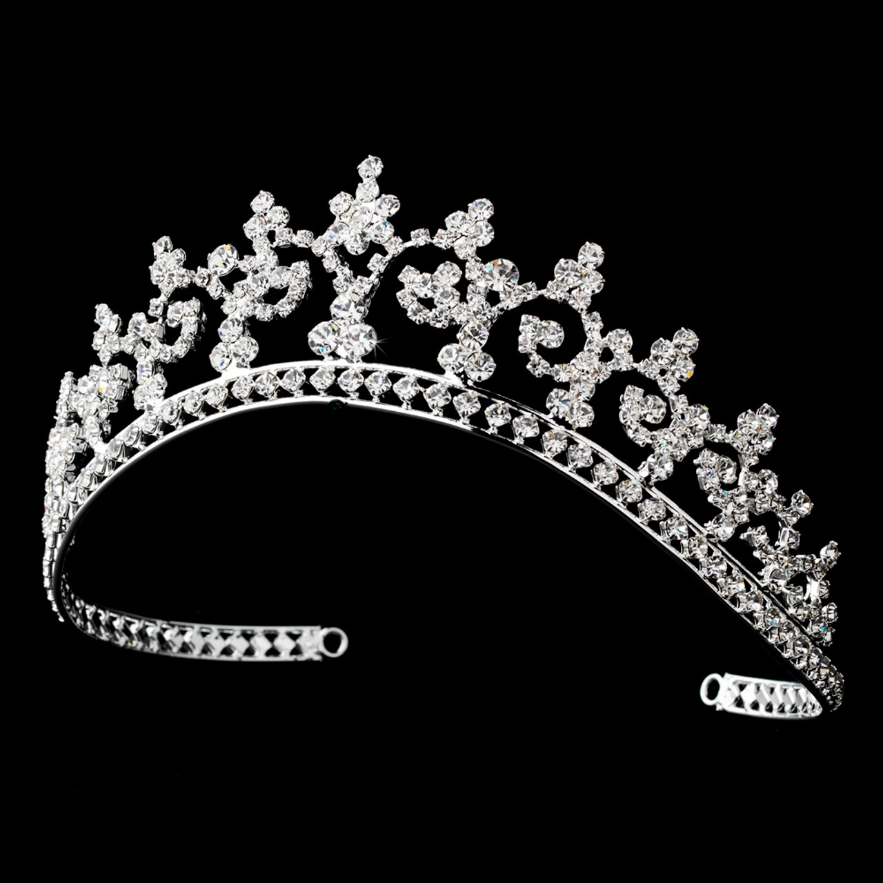 Royal Rhinestone Crown Tiara in Radiant Silver 167