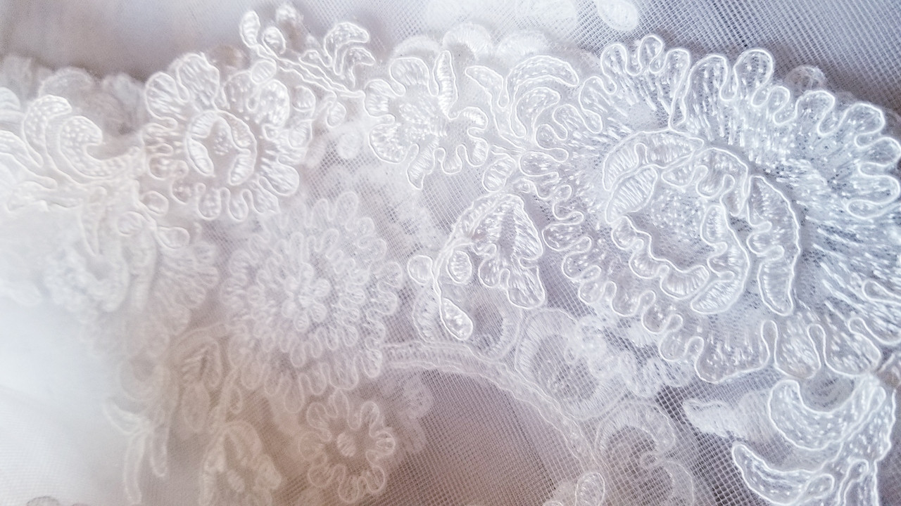 C15261】VEIL 1.5 LESSON 01 Single Tier All Over Lace Floral