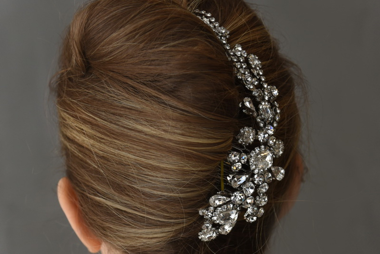 Erica Koesler Headpiece Comb  A-5580 - Curved Rhinestone Comb
