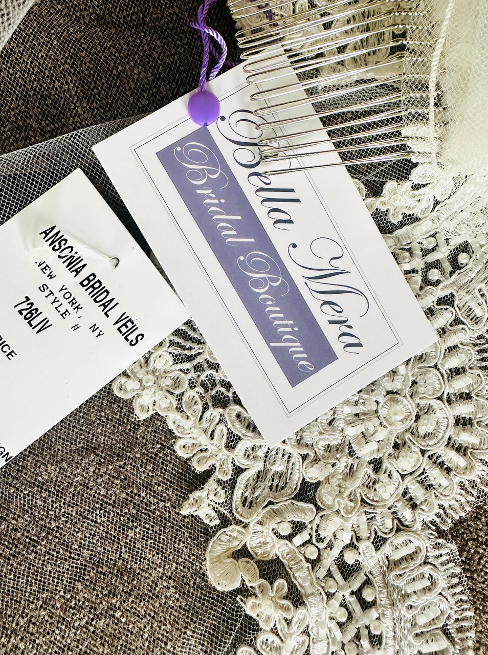 Ansonia Bridal Veil Style 726L - Cathedral Lace Edge Veil - 120"L x 108"W (726L)