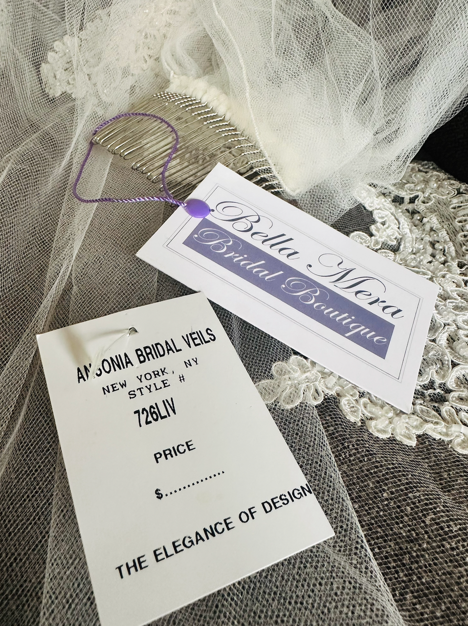 Ansonia Bridal Veil Style 726L - Cathedral Lace Edge Veil - 120"L x 108"W (726L)