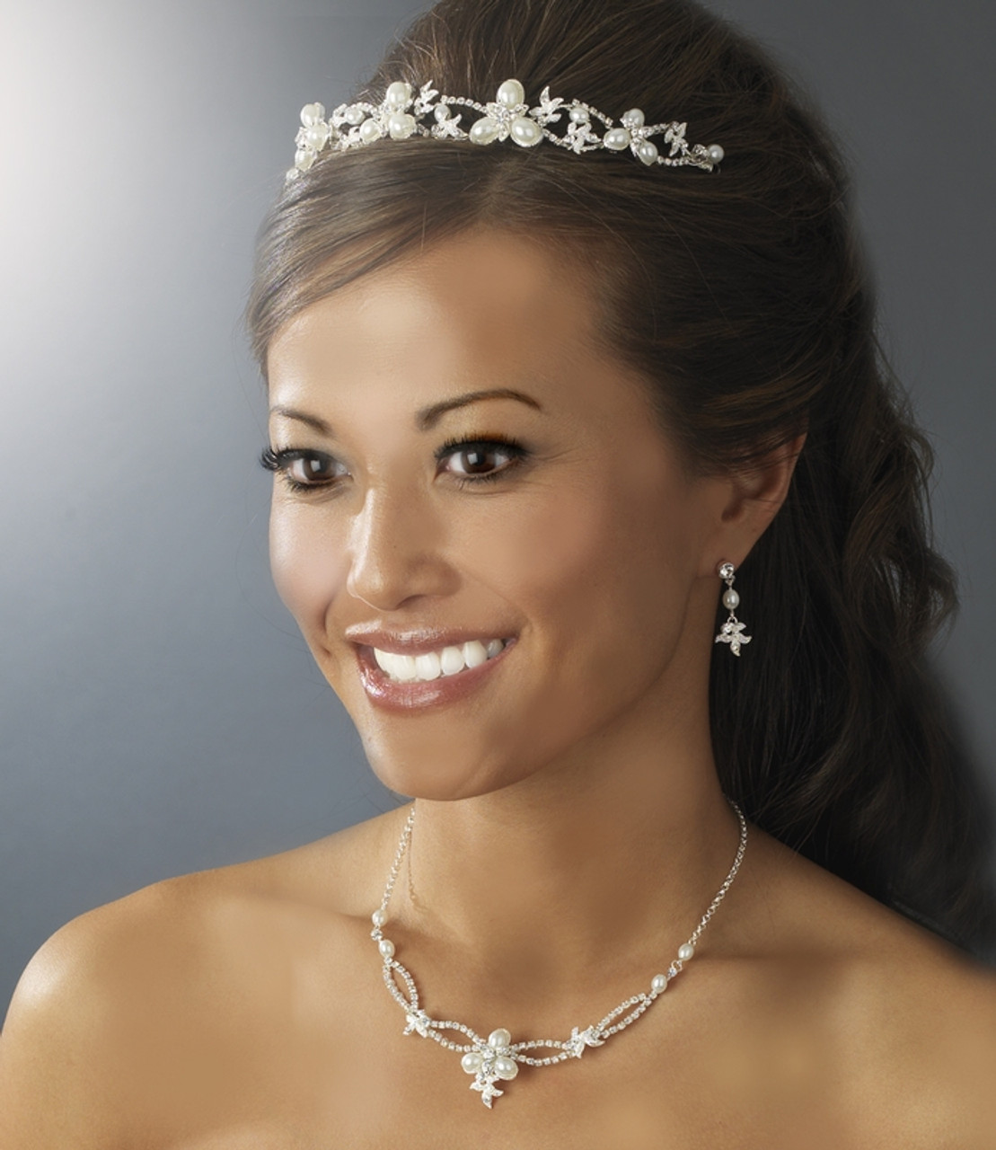 Swarovski Crystal Bridal Necklace Earring & Tiara Set HP7808
