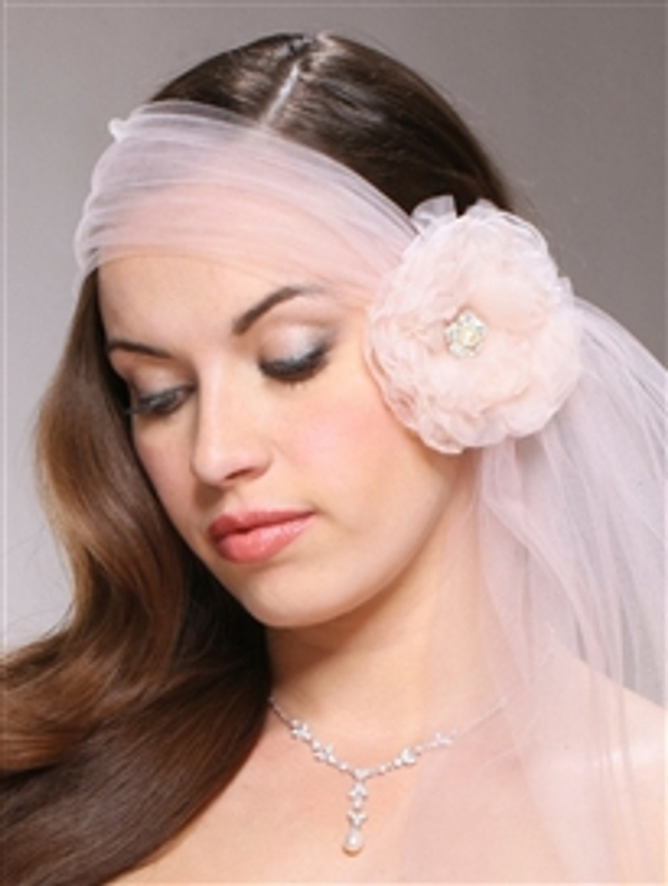 Mariells Freshwater Pearl & Cubic Zirconia Tulip Wedding Necklace 3638N