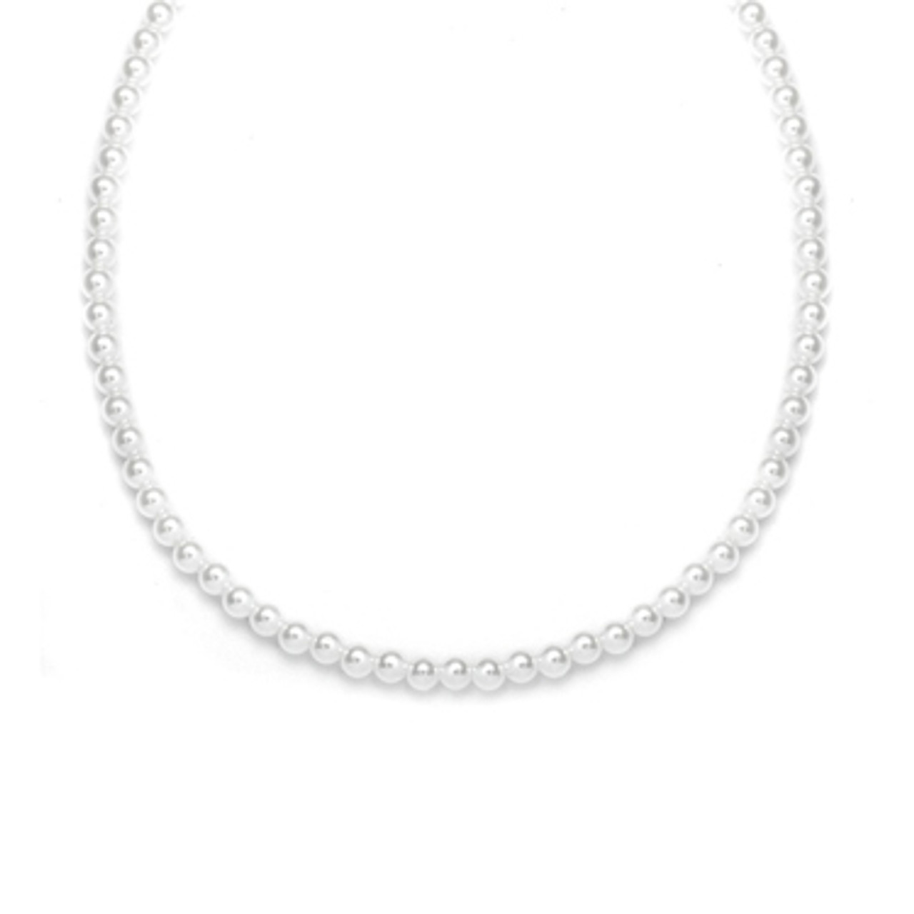 Mariells Single Strand 4mm Pearl Wedding Necklace 228N