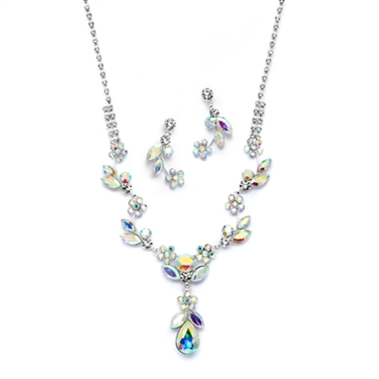 Rhinestone Chain Drops- Iridescent