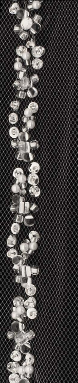 Noelle & Ava Collection -  120 Inches - Stunning Veil Of Double Twisting Line With Rhinestones, Beads, Pearls And Sequins - Royal