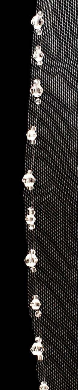 Noelle & Ava Collection -  108 Inches - Popular Cathedral Veil Of Lucent Alternating Large And Medium Crystals Capped With Smaller Clear Beads