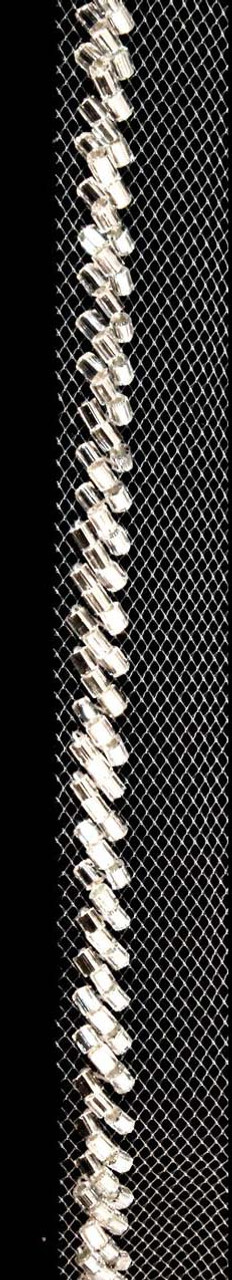 Noelle & Ava Collection -  120 Inches - Tightly Sewn Shiny Bugle Bead Triplet Edge - Royal