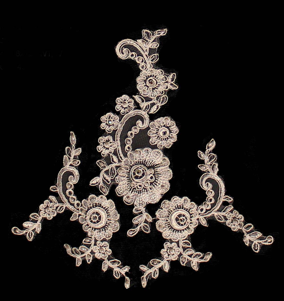 Noelle & Ava Collection -  108 Inches - French Lace Cathedral Veil Accented With Rhinestones, Pearls, Finished Edge