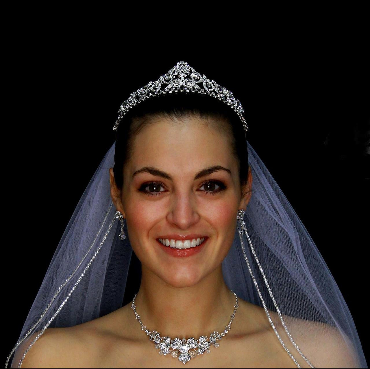 Tiara Of Goddess Divinity With Piled Rhinestone Twisters