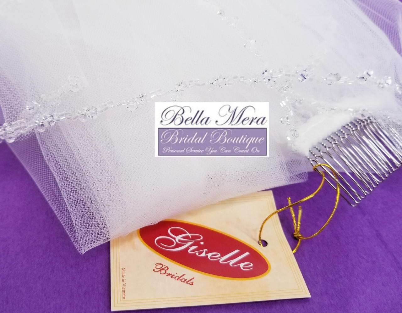 Giselle Style SP209 - Crystal Beaded Edge Veil