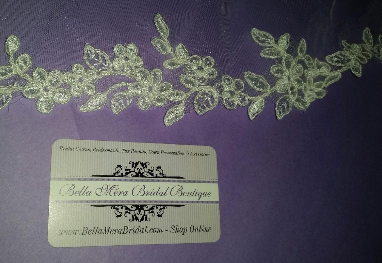 Giselle Bridal Veil Style SP231 -1 Tier w/Alencon Lace