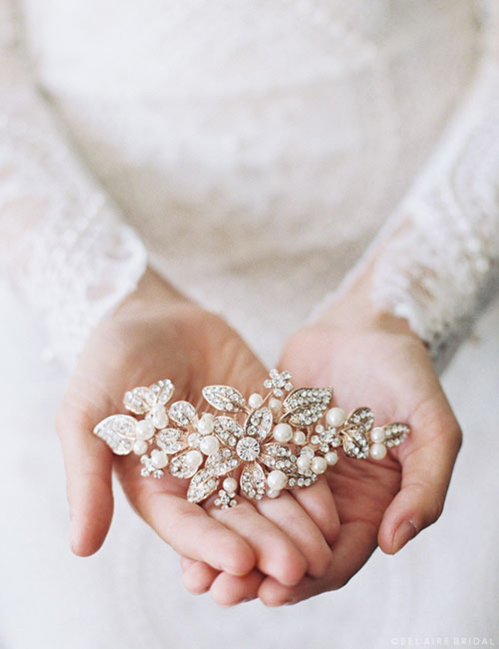 Bel Aire Bridal 6202 - Flower and leaves comb