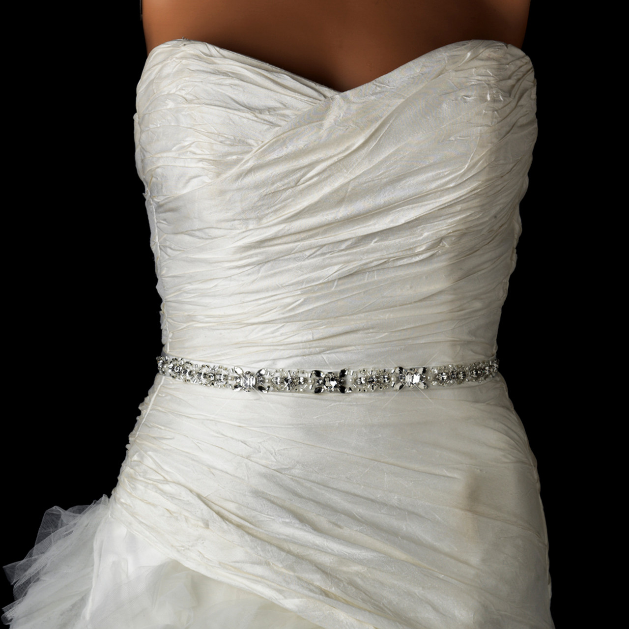 Bel Aire Bridal Belt BT080 - Rhinestone and Pearl Belt - Bridal Belts