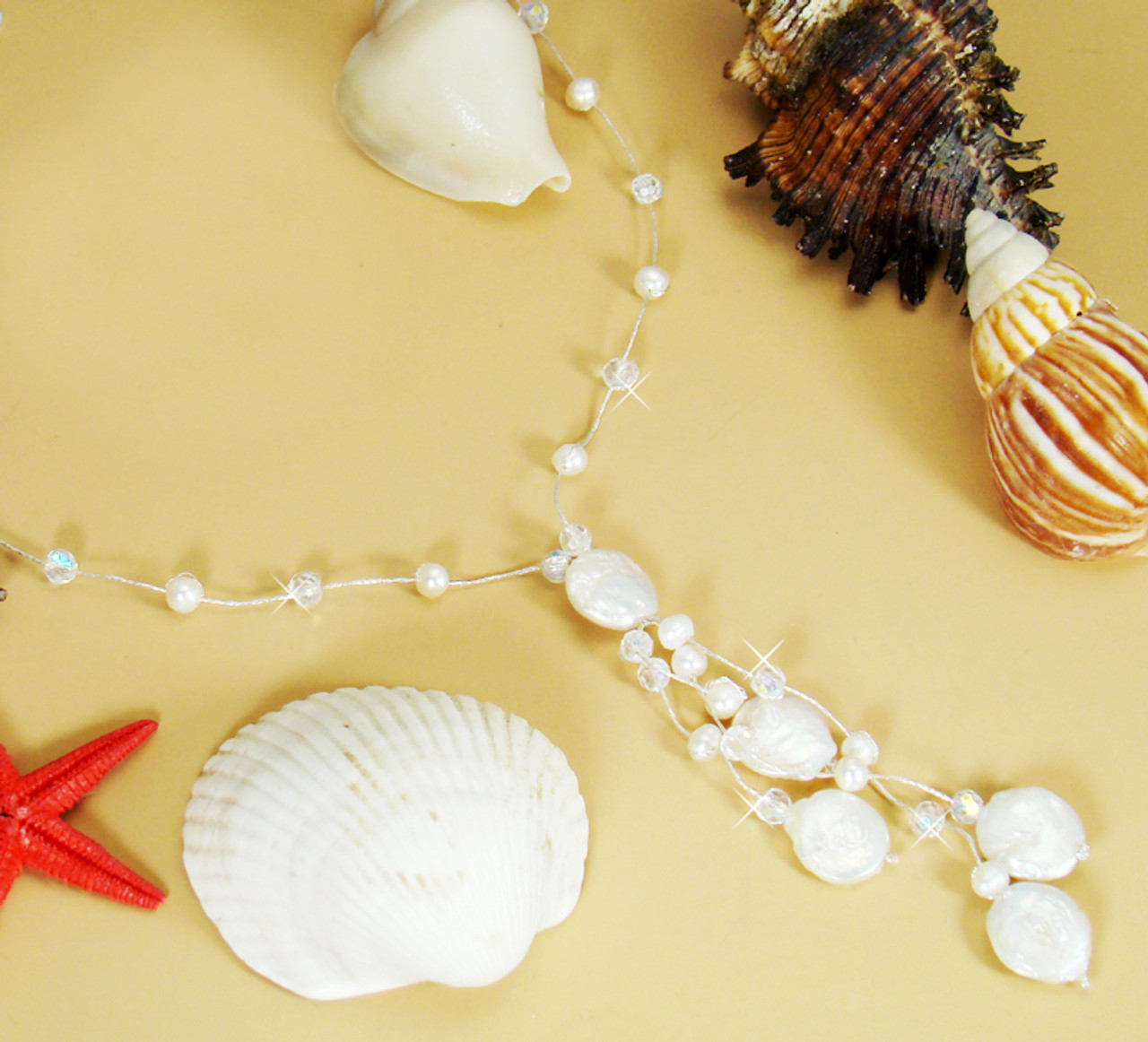 Freshwater Pearl & Swarovski Crystal Necklace 8251