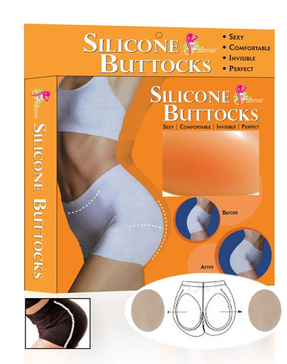 Silicone Buttocks Pads Enhancer Body Shaper Panty Tummy Control  Girdle(2XL,Beige)