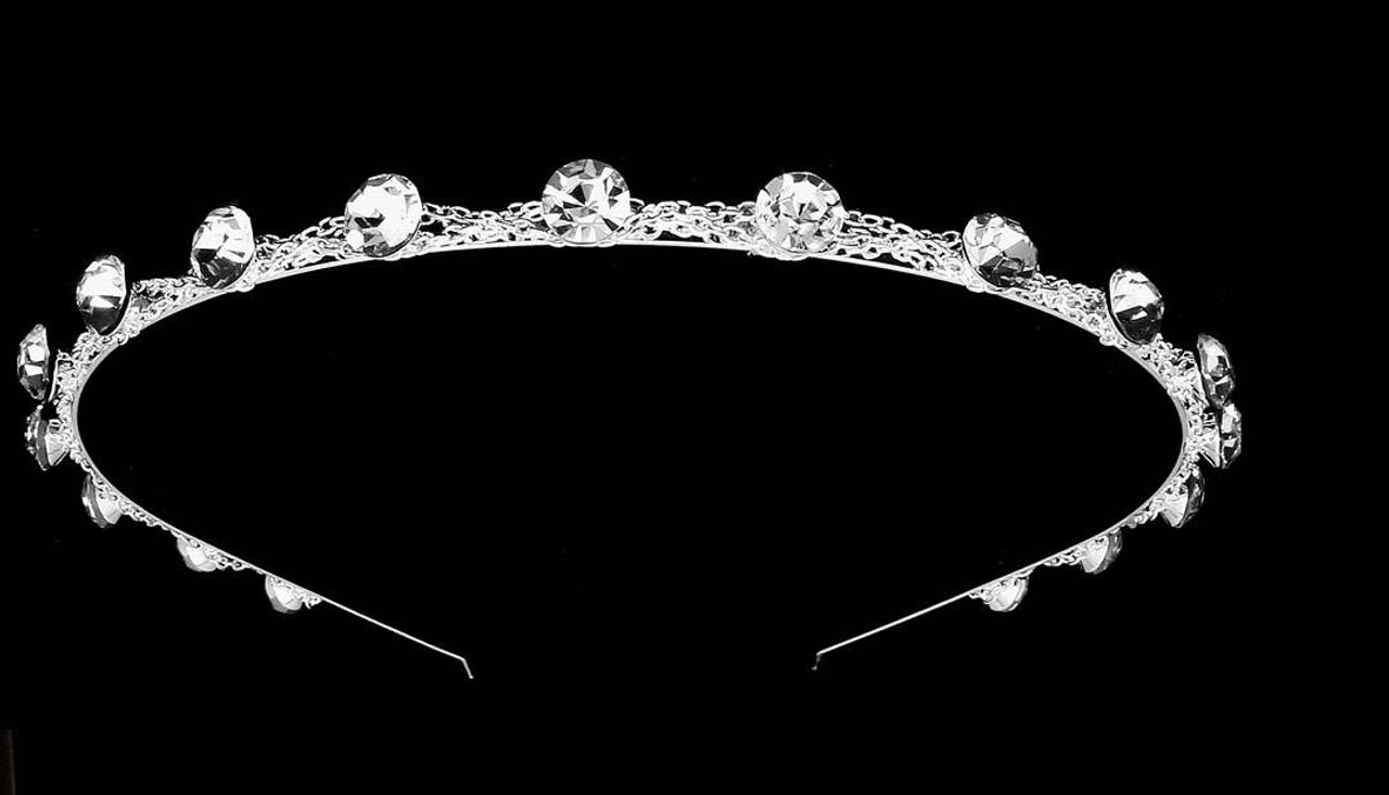 Noelle & Ava - Fashionable Radiating Rhinestone Head Band With Youth's Favorite Chain Design