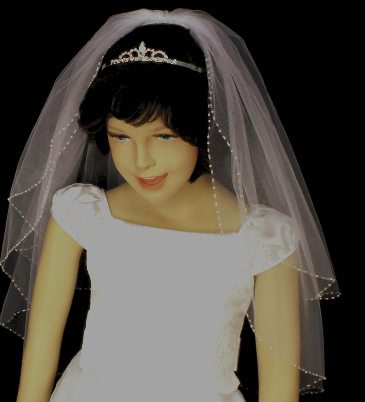 Noelle & Ava - Rhinestone Child Tiara With Large Marquise Rhinestone Center