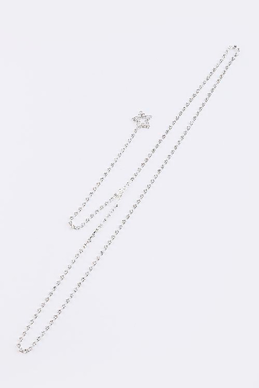 Star Rhinestone Wedding Sash Belt