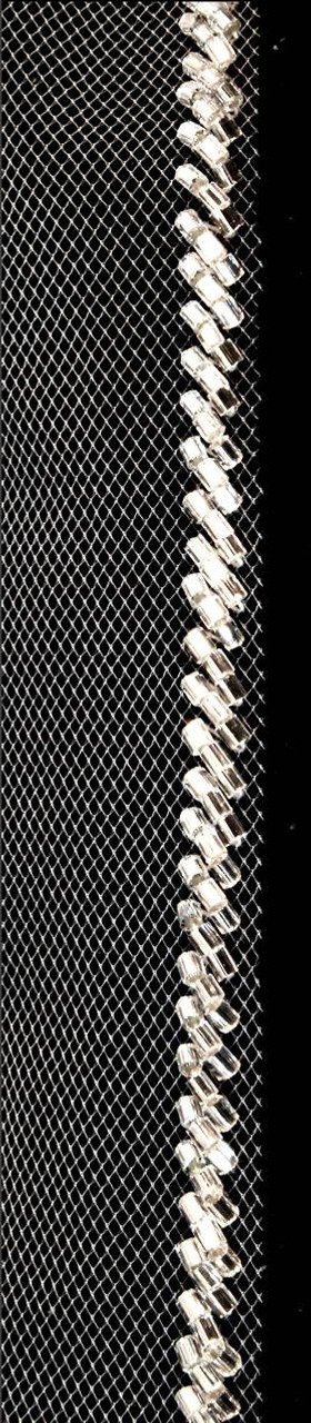 Noelle & Ava Collection - Textured Tightly Sewn Shiny Bugle Bead Triplet Edge