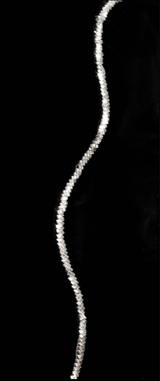 Noelle & Ava Collection - Textured Tightly Sewn Shiny Bugle Bead Triplet Edge Scalloped Design Veil