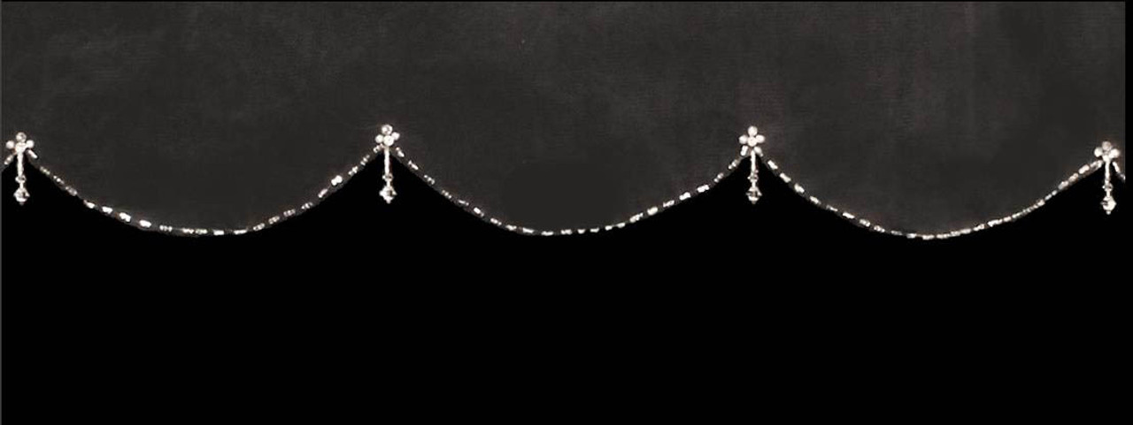 Noelle & Ava Collection - Soft And Attractive Eye-Catching Dangling Double Crystal Queues With Dashed Shiny Doubles Bugle Beads On Scalloped Edge, Accented With Rhinestone And Pearls