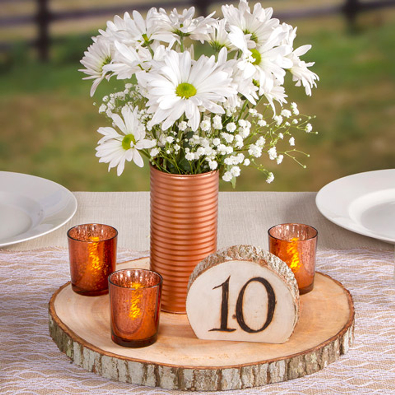 David Tutera Rustic Wood Slice Charger For Centerpieces 12 X