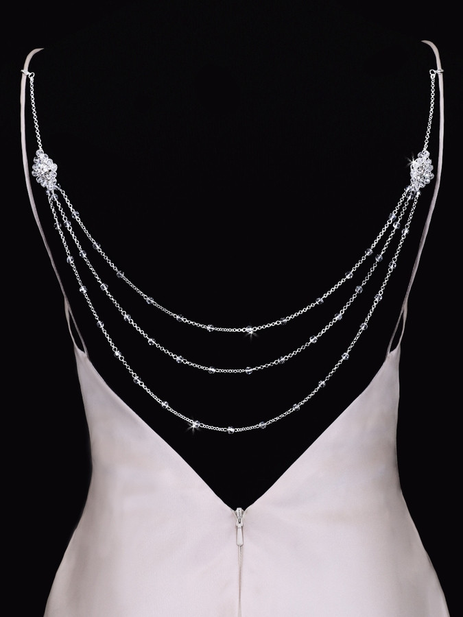 Multi strand crystal bead back jewelry 