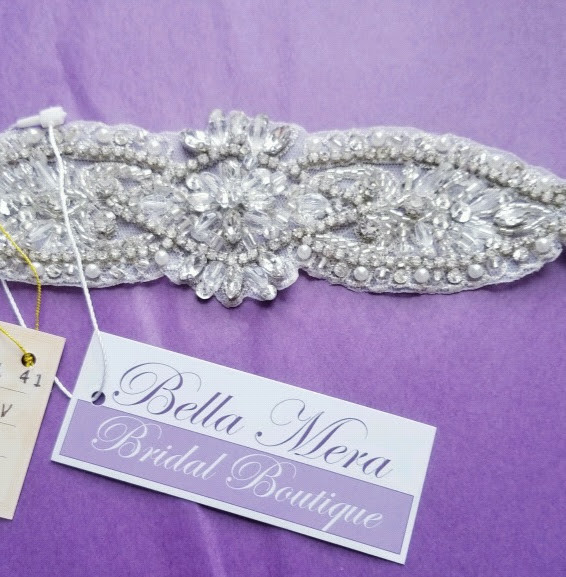 Giselle Bridals Lace Belt Style BL41  - Beaded Belt