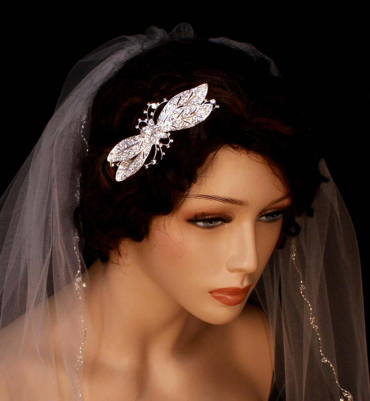 Noelle & Ava Captivating, dazzling comb of rhinestone flower 