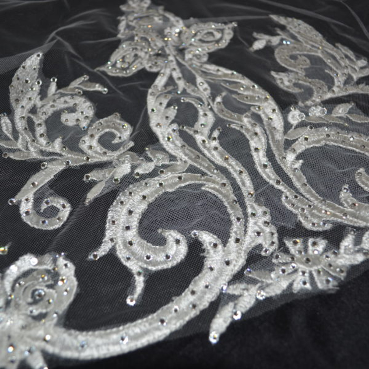 Elena Designs Wedding Veil Style E1223L - Cathedral Beaded Veil