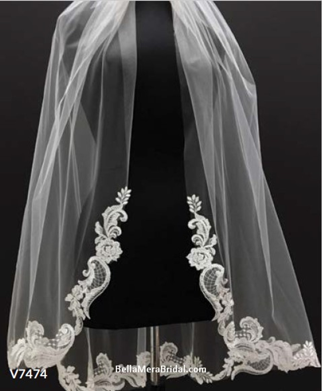 Bel Aire Bridal Veils V7357 Baroque designs - Champagne or Ivory - Quick  Ship